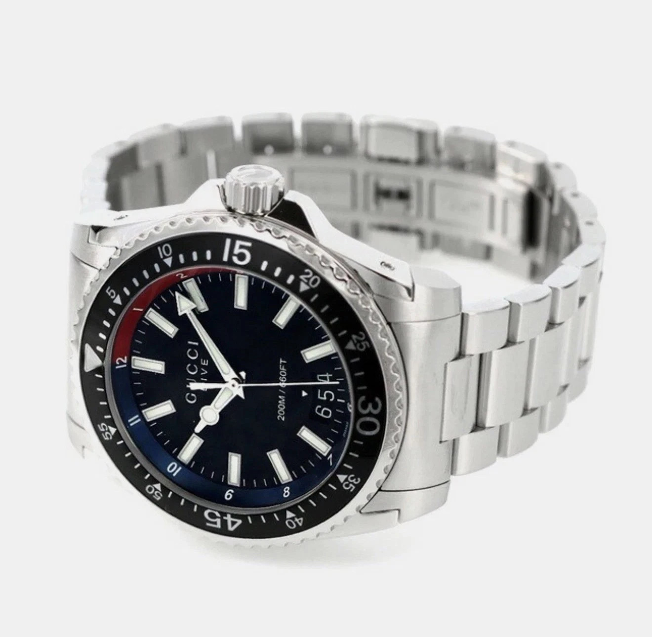 Gucci Dive YA136212 45mm Black Dial Stainless Steel Mens Watch -BRAND NEW