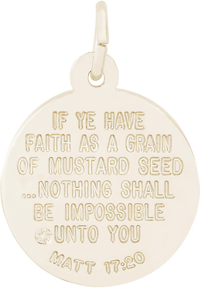 Mustard Seed Charm by Rembrandt 10K or 14K Gold or Sterling Silver