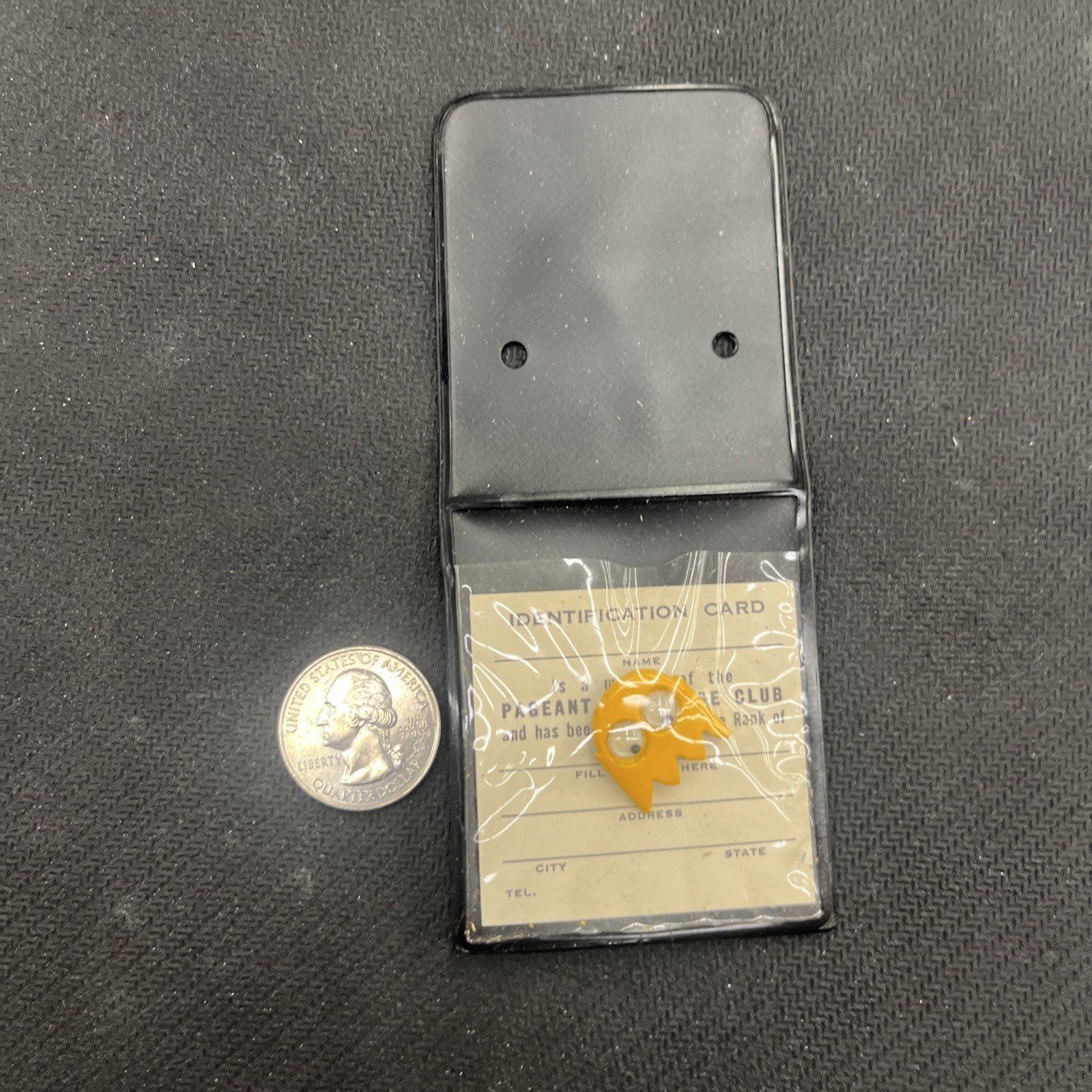 Vintage Pacman Ghost yellow enamel pin lapel tie tack Goggly eyes