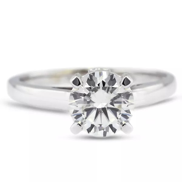 Engagement Ring 14K White Gold Classic 1.79 Carat Round Lab-Grown Diamond G SI1