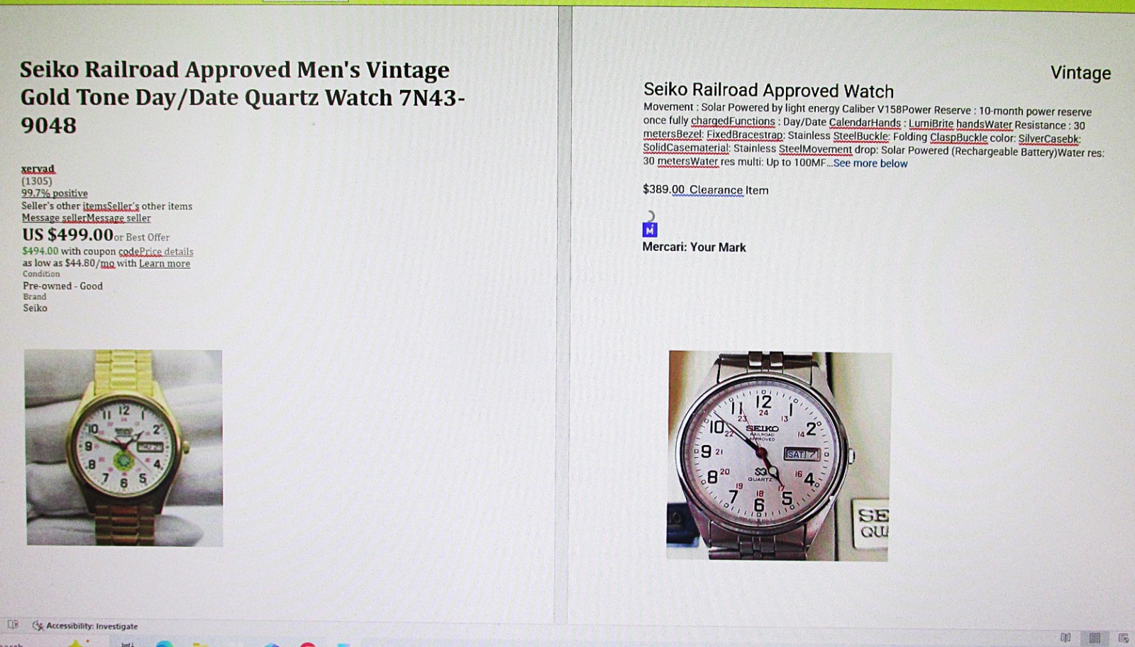 Seiko Railroad Wristwatch: Railroad Approved, 6 Emblems, Military Time & Date