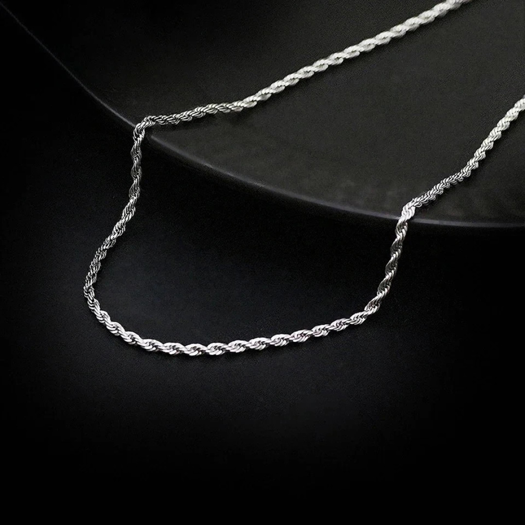 Italian Solid Real Solid Sterling Silver Diamond Cut Rope Chain Mens Boys Bracel