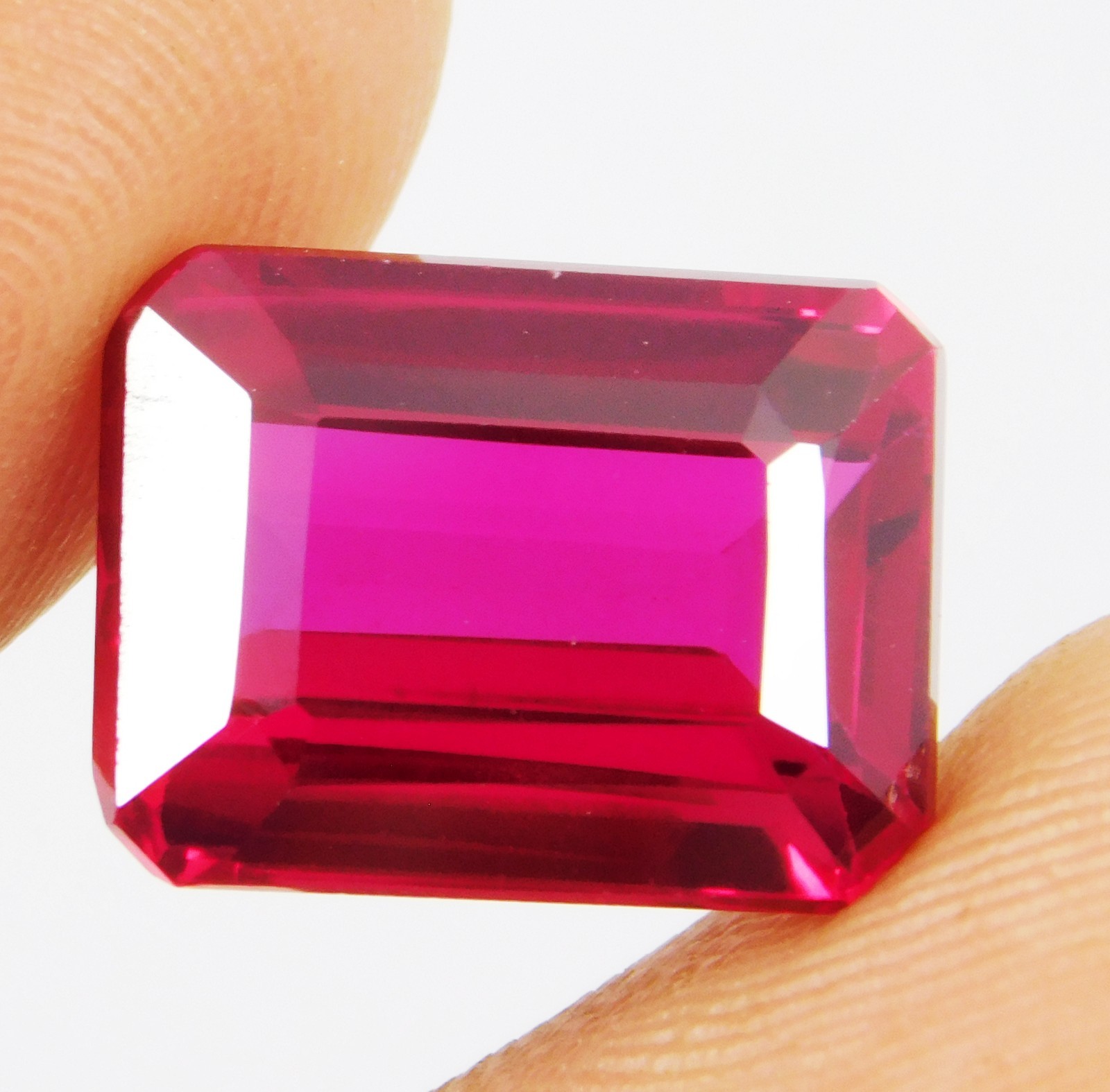 Certified 11.70 Ct Natural Mozambique Red Ruby Stunning Emerald Cut Gemstone