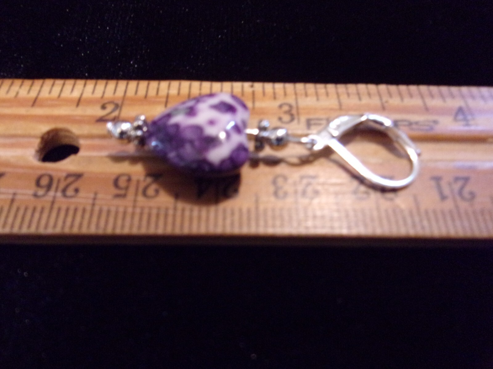 925 Multi-Colored Flower Agate Hearts Leverback Earrings
