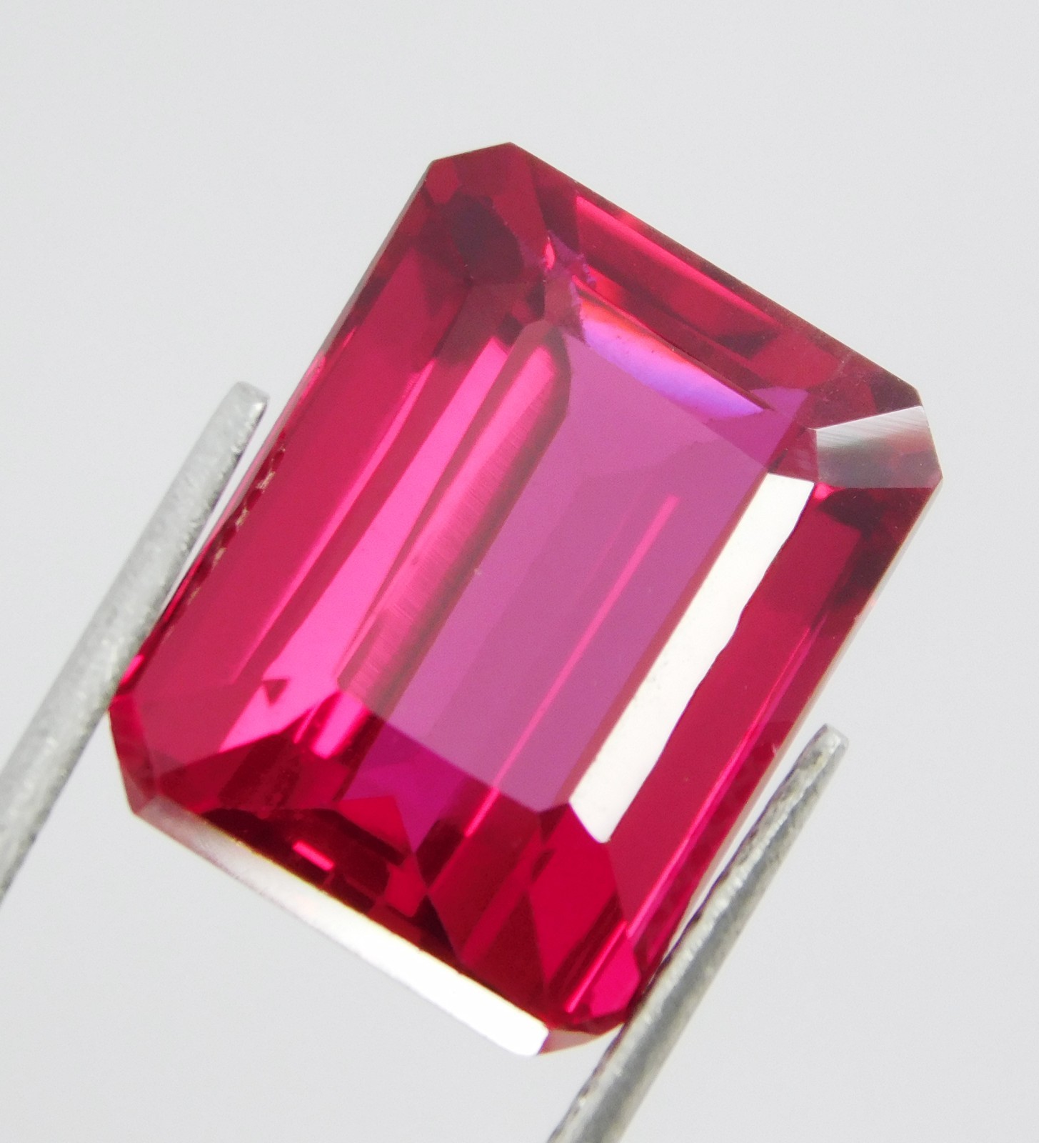 Certified 11.70 Ct Natural Mozambique Red Ruby Stunning Emerald Cut Gemstone