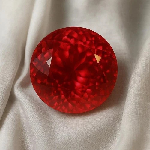 14.50 CT Natural Blood Red Painite Round Cut Certified Loose Gemstone Myanmar