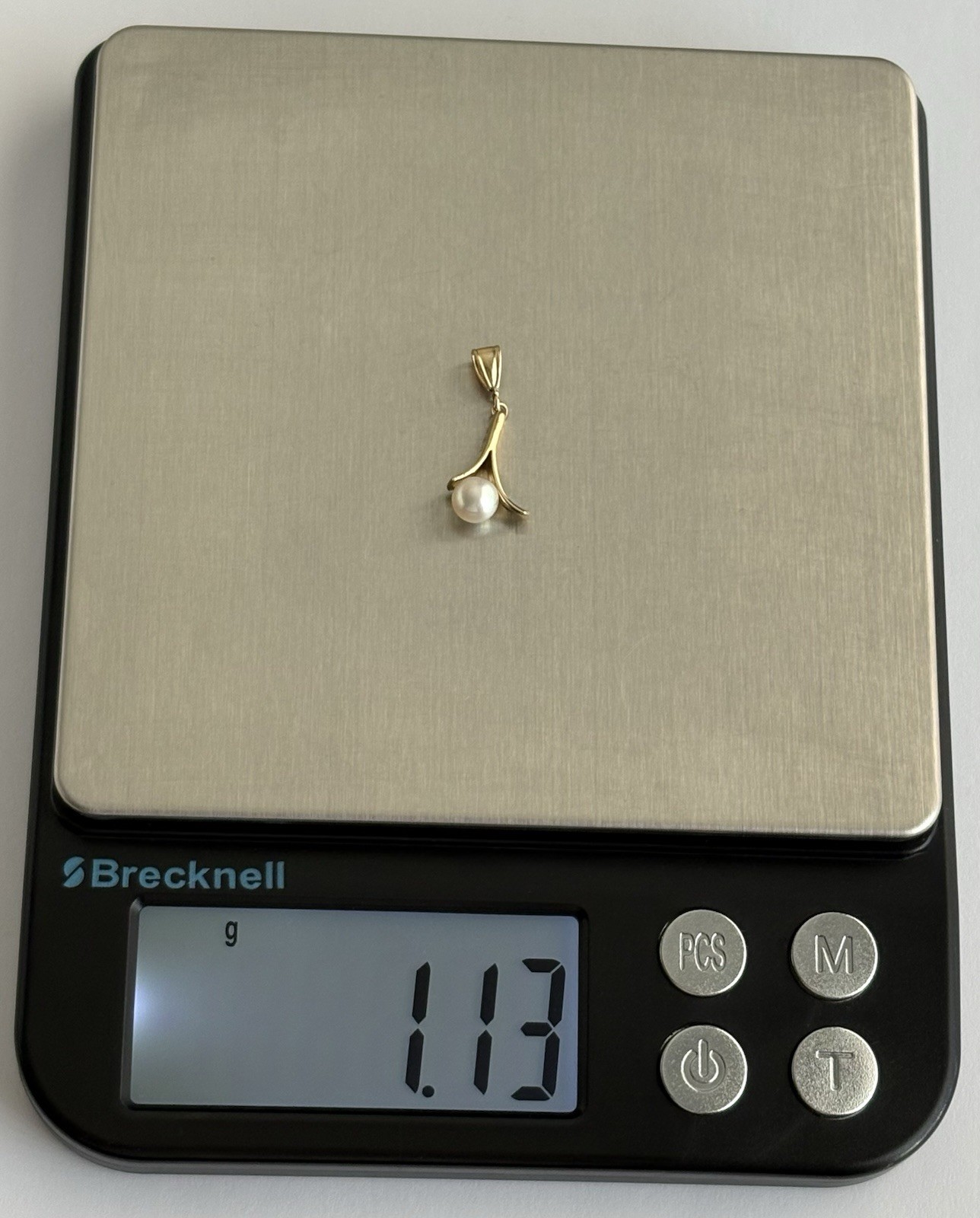 14k Yellow Gold Unique 6mm Pearl Pendant Beautiful Ladies 585 14k Stamp