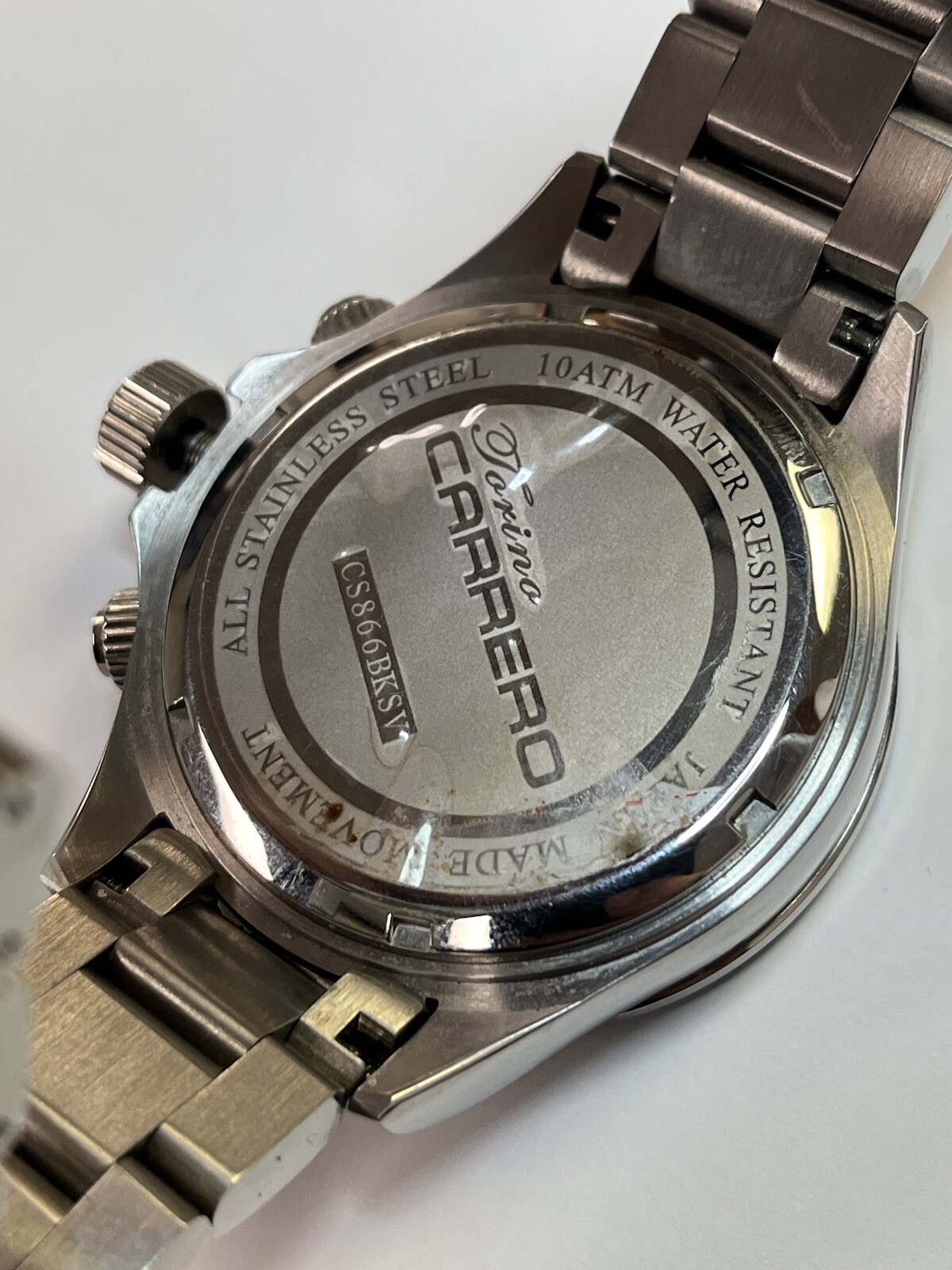 Torino Carrero CS866BKSV 44mm Men Chronograph Stainless Steel Watch
