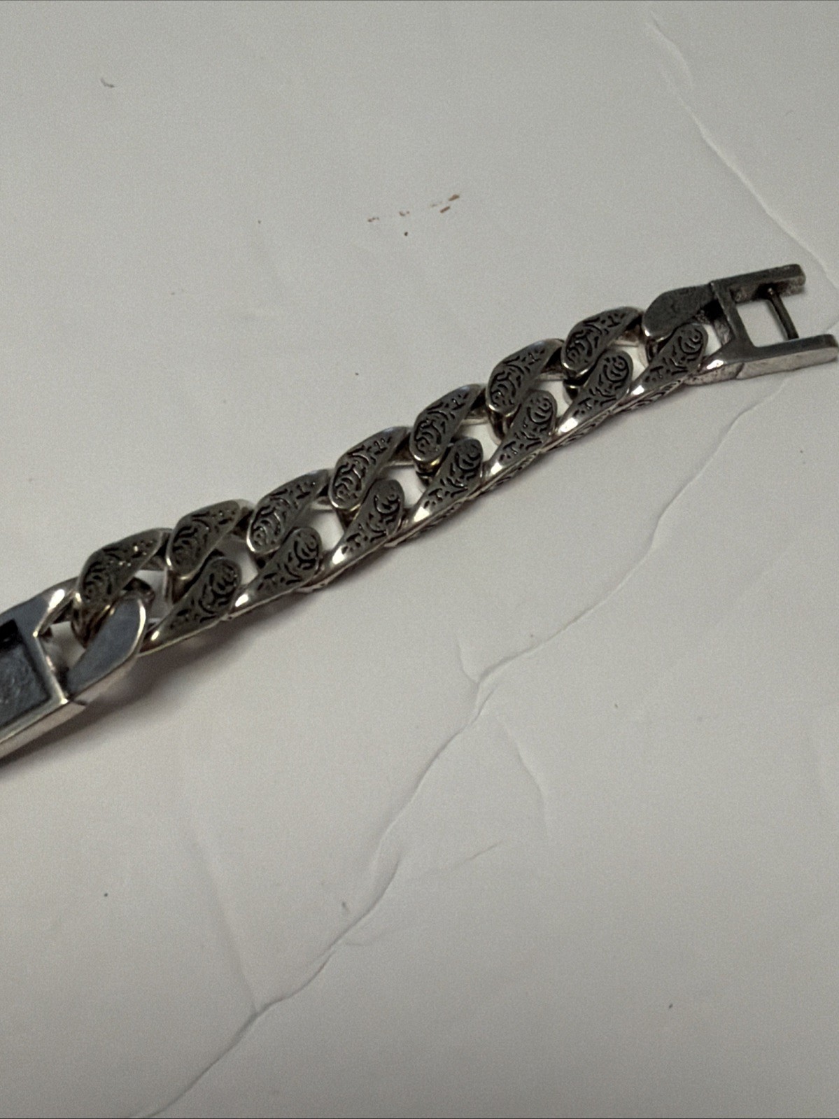BOCAI Solid S925 Silver Bracelet Pattern Men Women Yiger Tank 20cm