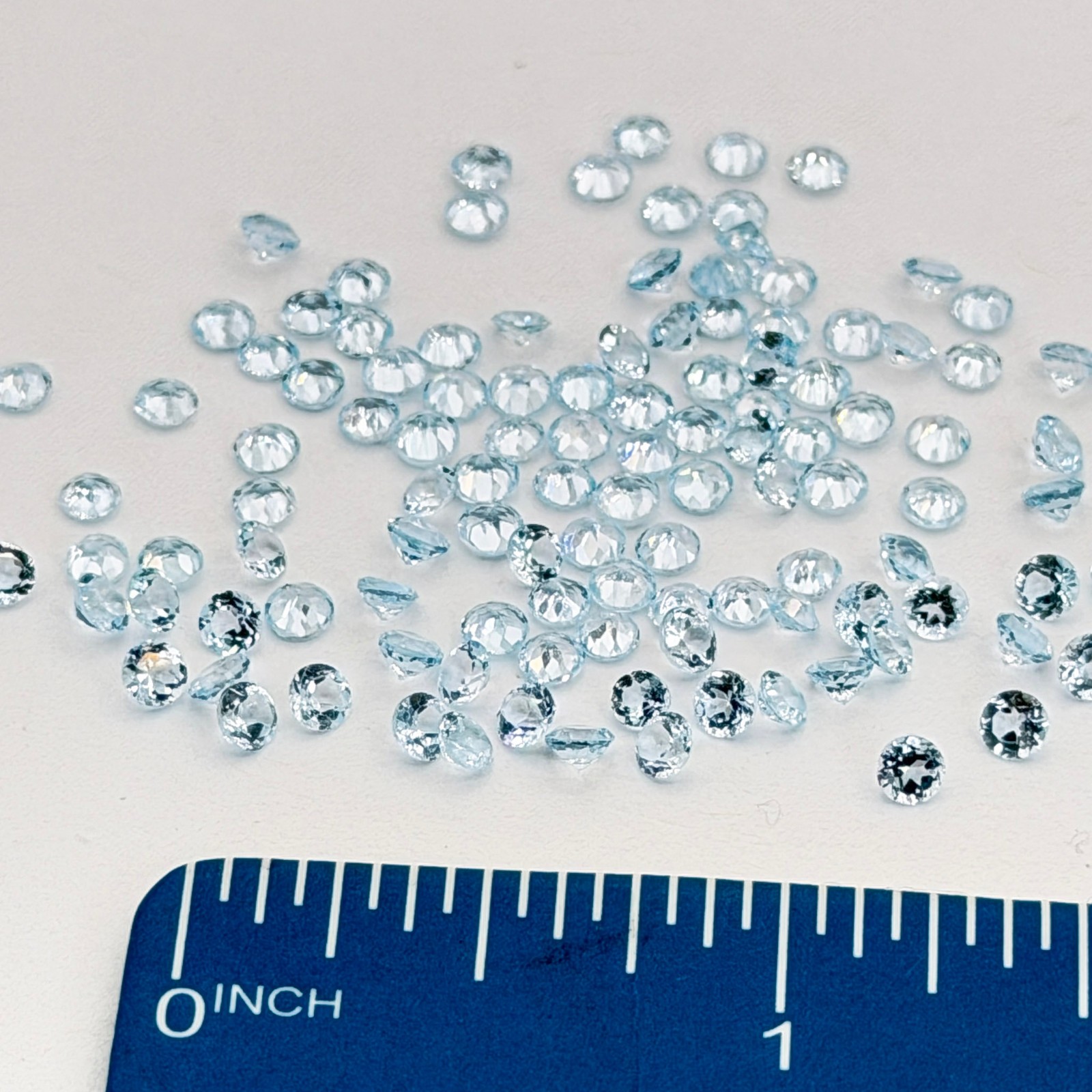 Natural Blue Topaz 3mm Round Faceted Gemstones Calibrated Lot Wholesale USA