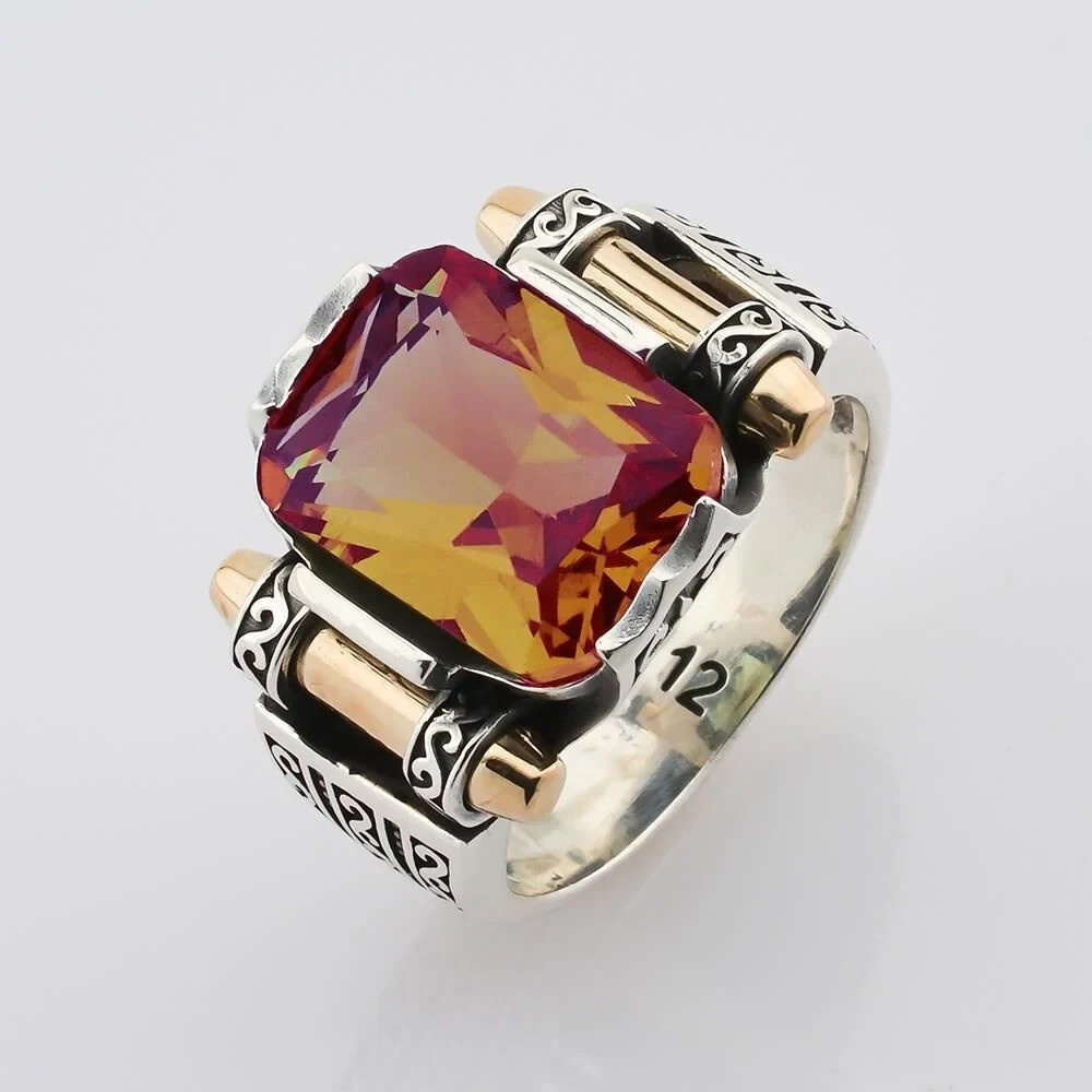 Zultanite Color Changing Gemstone Turkish Handmade Sterling Silver Men’s Ring
