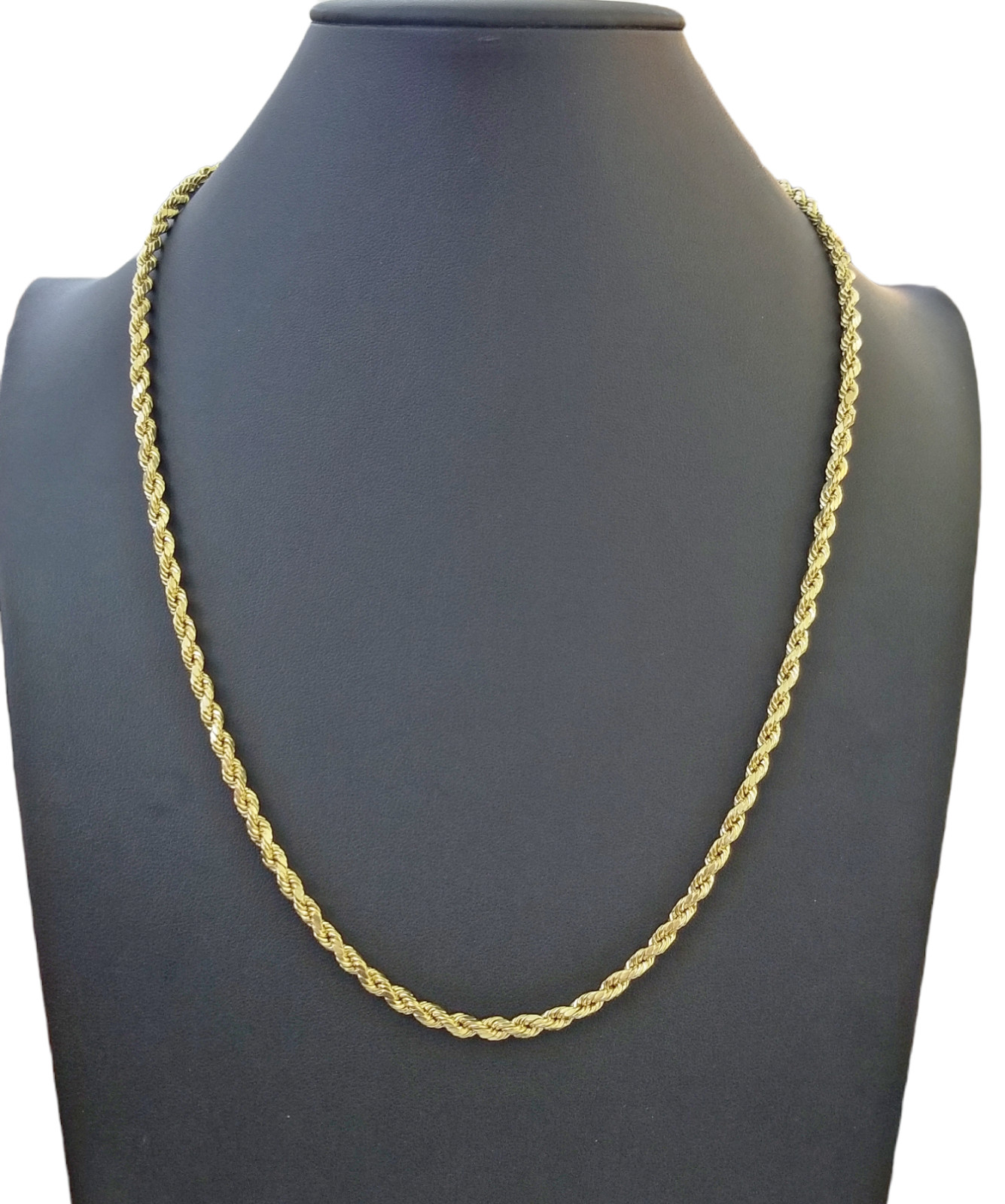 Real 10k Gold Rope Chain Necklace 18″-30″ Inch 3mm-10mm Men & Women DISCOUNT