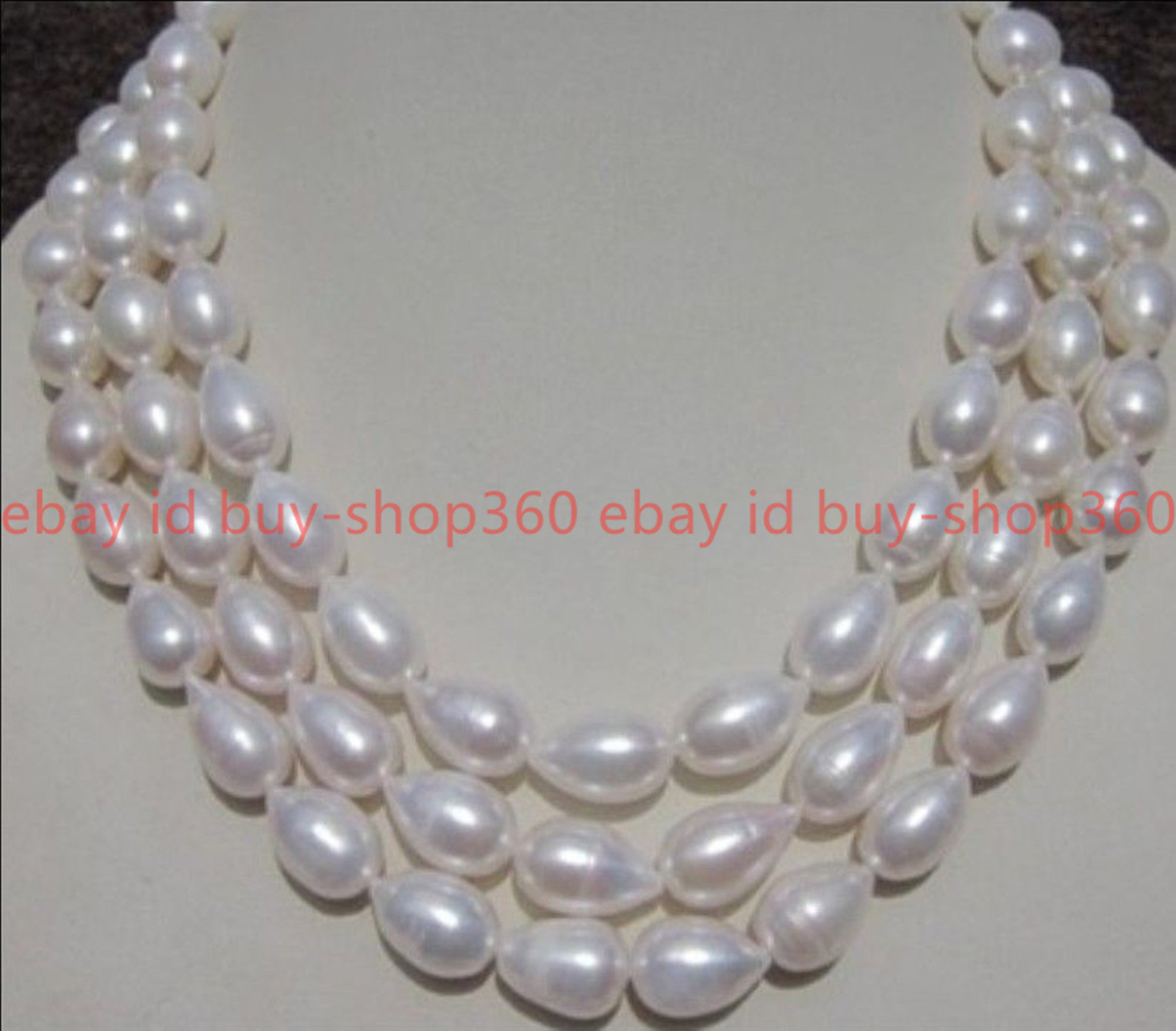 LONG 36 INCH NATURAL 9-10MM GENUINE AKOYA WHITE FRESHWATER PEARL NECKLACE