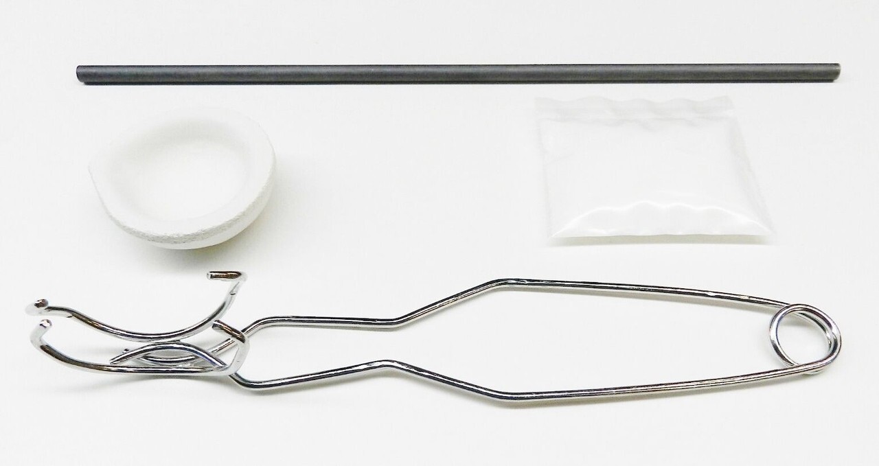 Melt Gold and Silver Torch Melting Kit Set Crucible Dish Handle Carbon Rod Borax