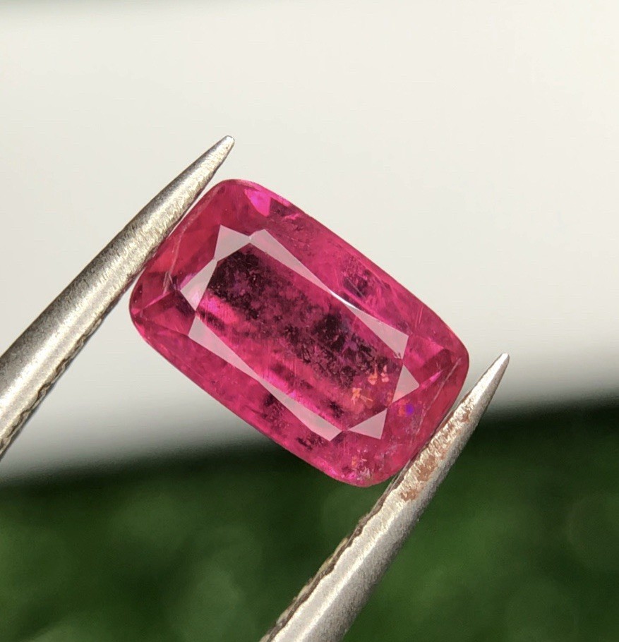 Natural Afghanistan Rubellite Tourmaline 1.00 Ct Cushion Cut Gemstone