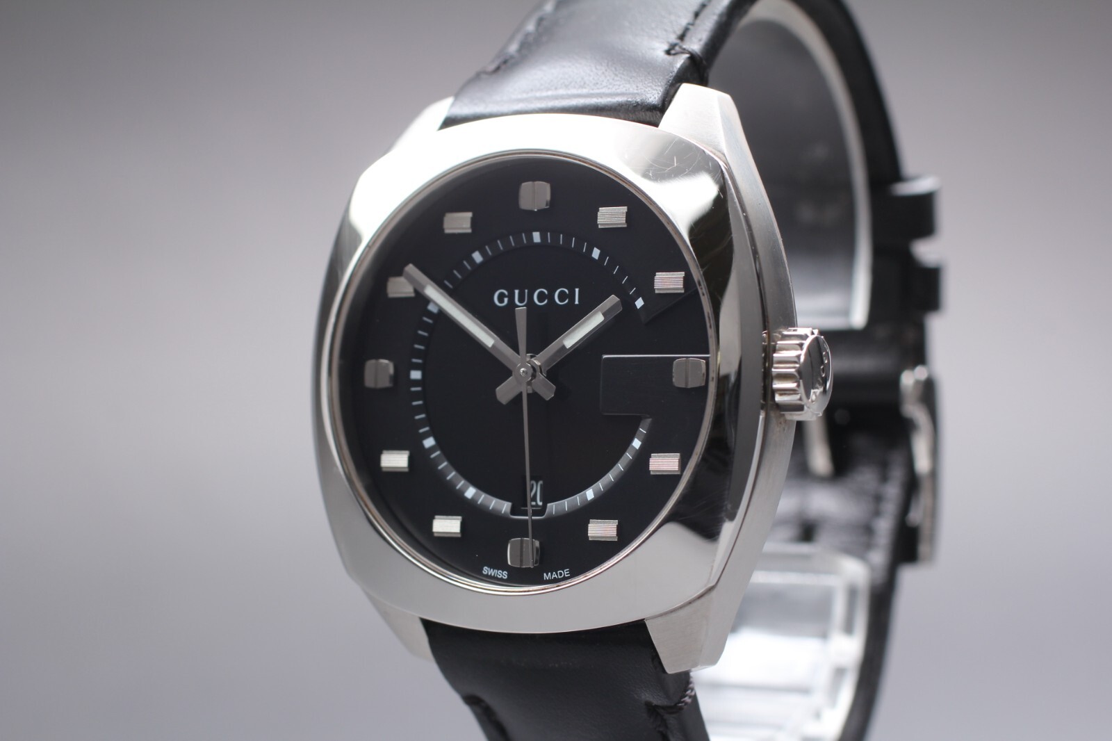 [Exc+5] Gucci GG2570 YA142307 Quartz Black Dial Date 40mm Men’s Watch from Japan