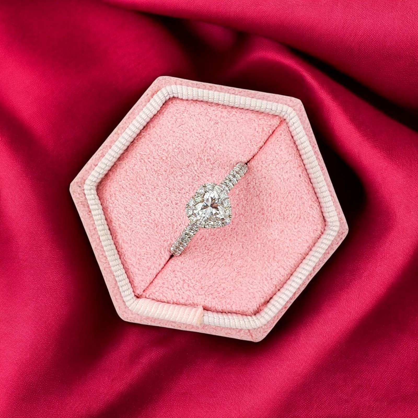 Platinum Engagement Diamond Ring Heart Cut GLI E F VVS2 0.80 Ct Lab Grown