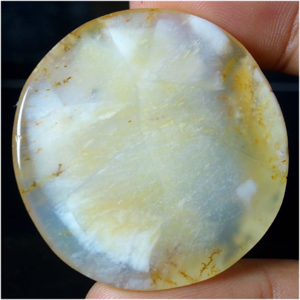 100% Natural Tiger Dendrite Round Cabochon Gemstone 97.70Cts 42X 42X 06mm