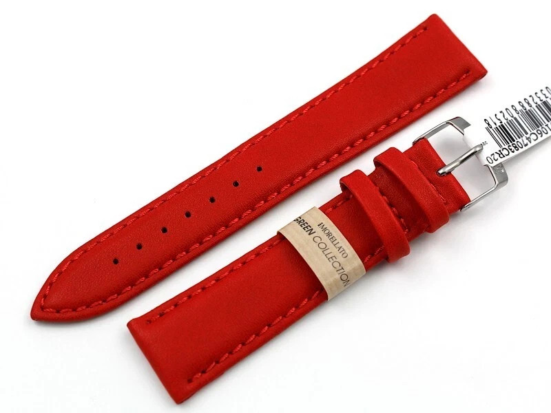 Morellato Genuine Red Leather Watch Strap Various Sizes Steel Buckle New