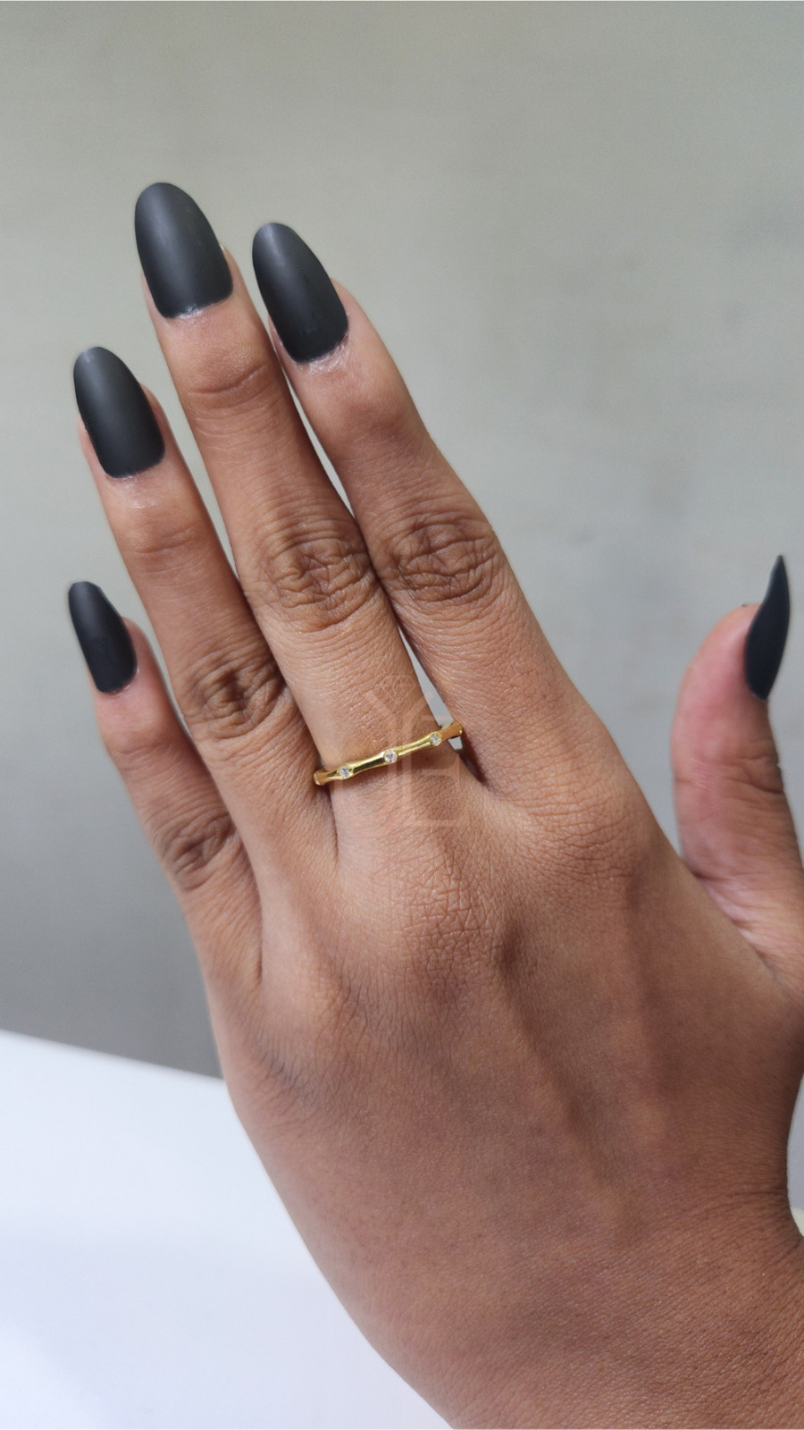 14K Gold Full Eternity Minimalist Bamboo Ring, Thin Gold Nature Inspired Ring