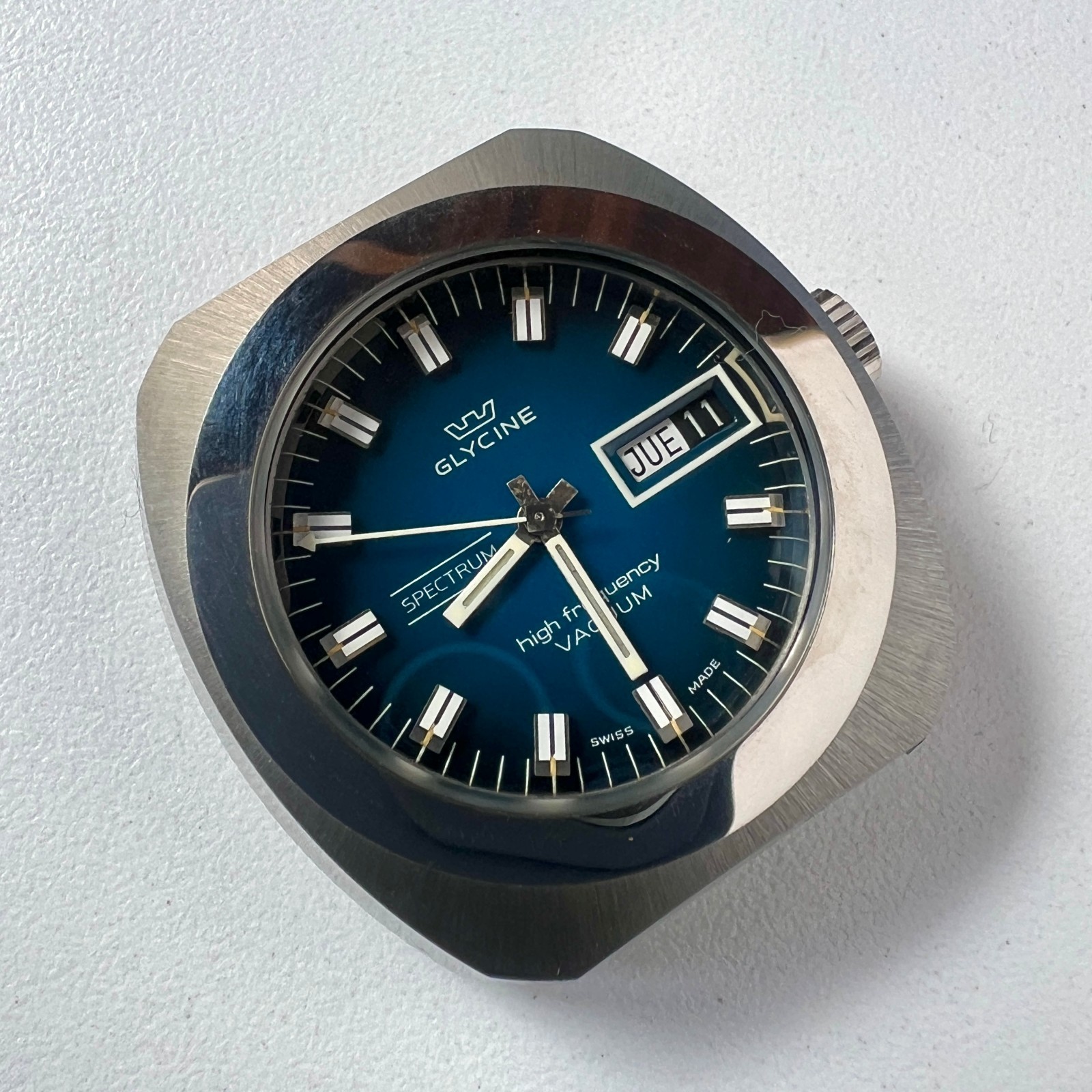 Glycine High Frecuency Automatic Watch Vintage Men Spectrum Repair The Crown