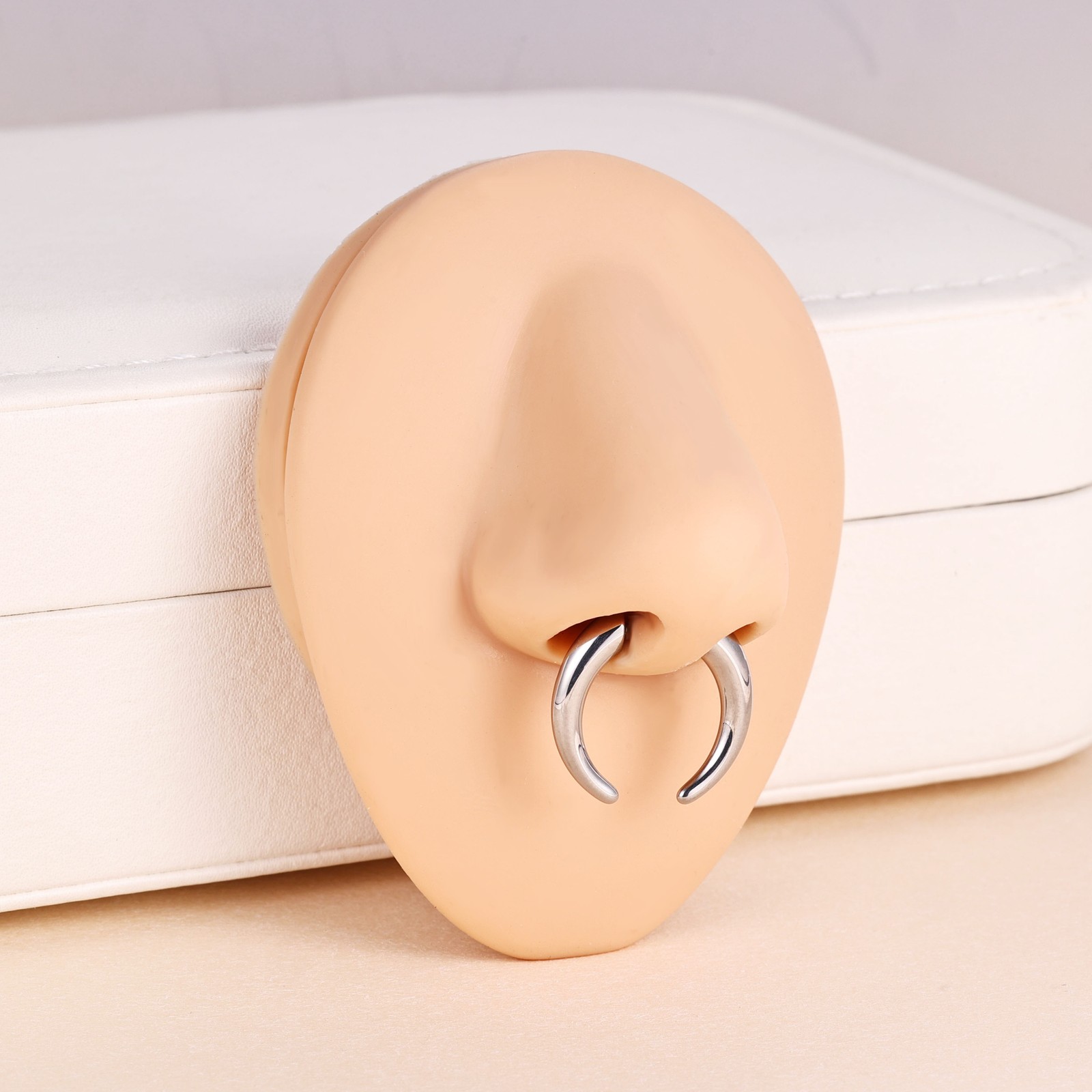 16G Stainless Steel Nose Rings Threadless Push-in Septum Piercing Body Jewelry