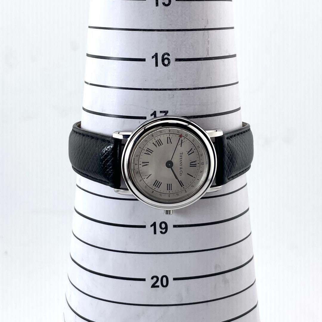 [B1P] Tiffany M191 Round Alarm Quartz Silver Dial Mens Wristwatch [w9t]