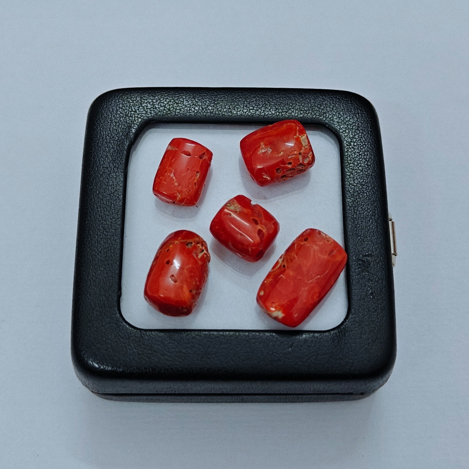 Natural Italian Red Coral Oval Shape Loose Cabochon Vintage Sea Gemstone 40 Cts