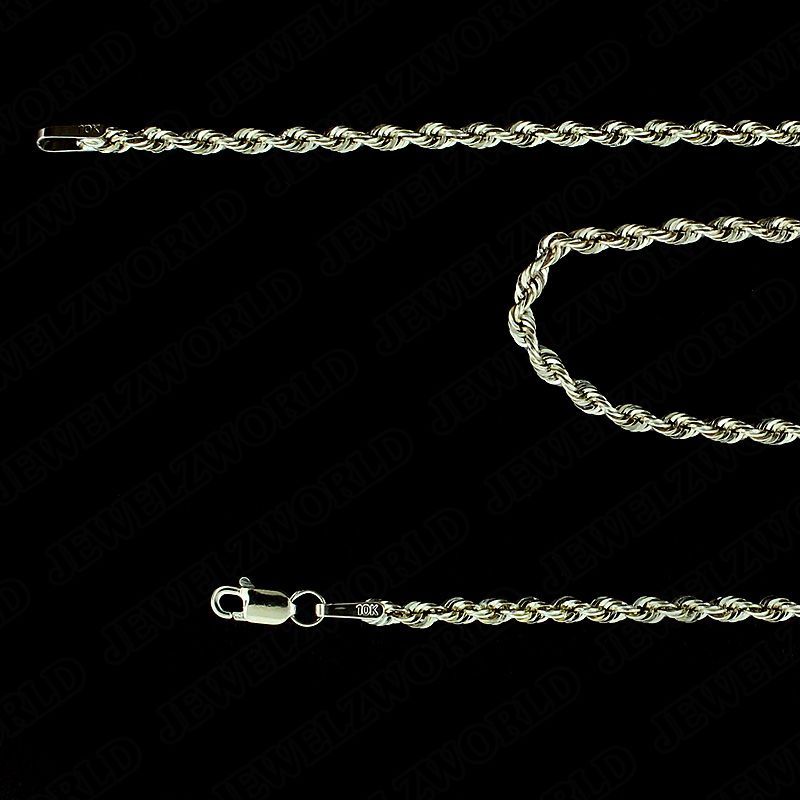 10K Yellow Gold Men’s Crown Lion Head Charm Pendant Diamond Cut & Rope Chain
