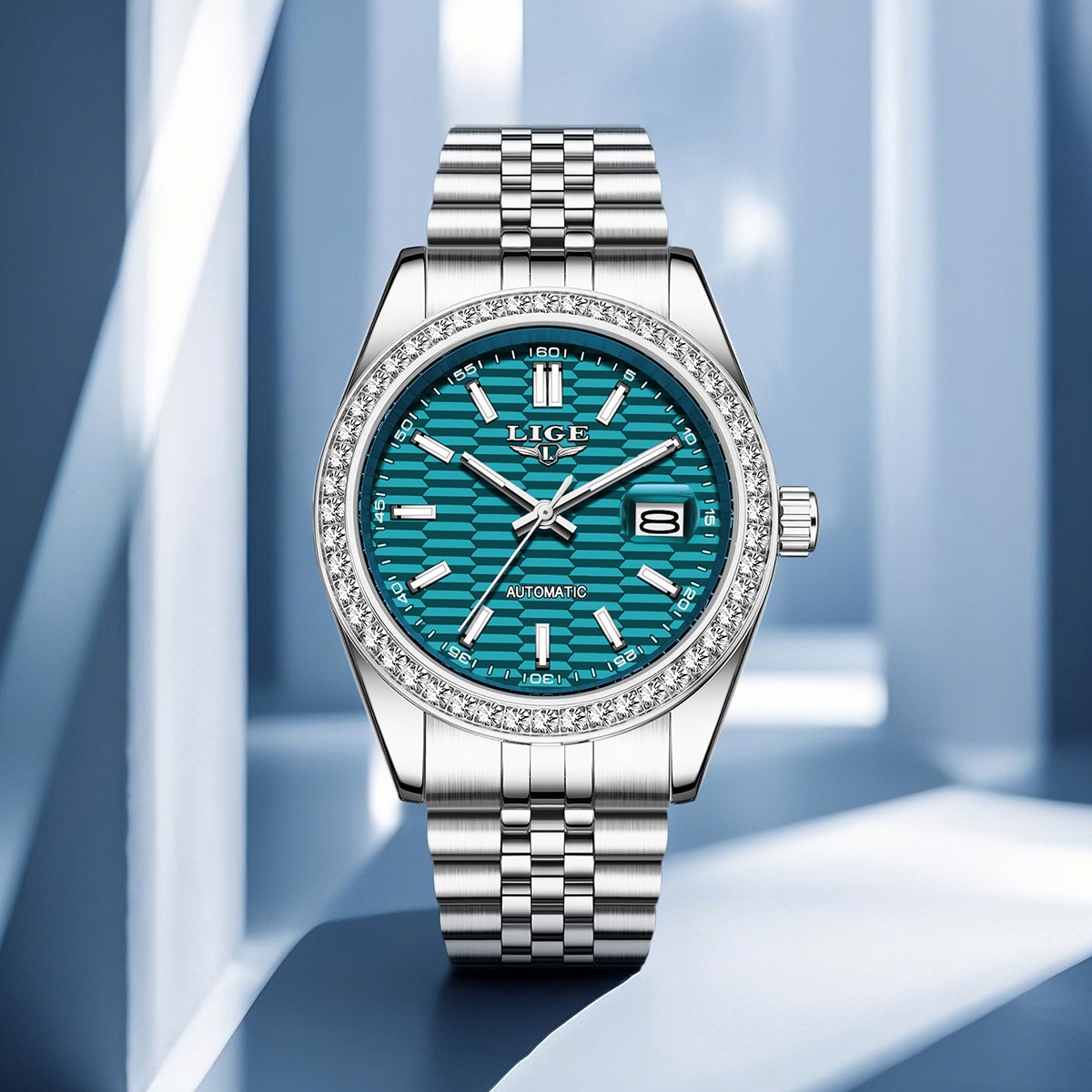 Men Luxury Watch Automatic Mechanical Date Luminous Waterproof Casual Wristwatch
