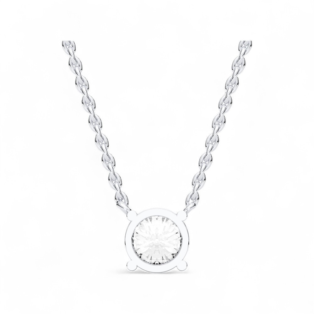 Certified 0.50ct Round Lab Created Grown Diamond Pendant Necklace 14k White Gold
