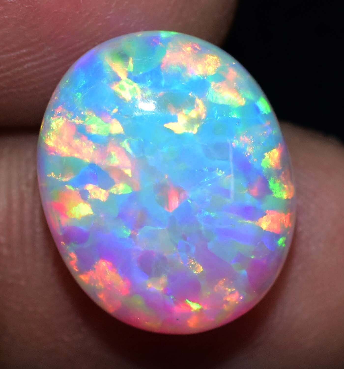 Natural Ethiopian Fire Opal 6.65 CT Certified Play Of Color 15 X 11 MM Gemstone