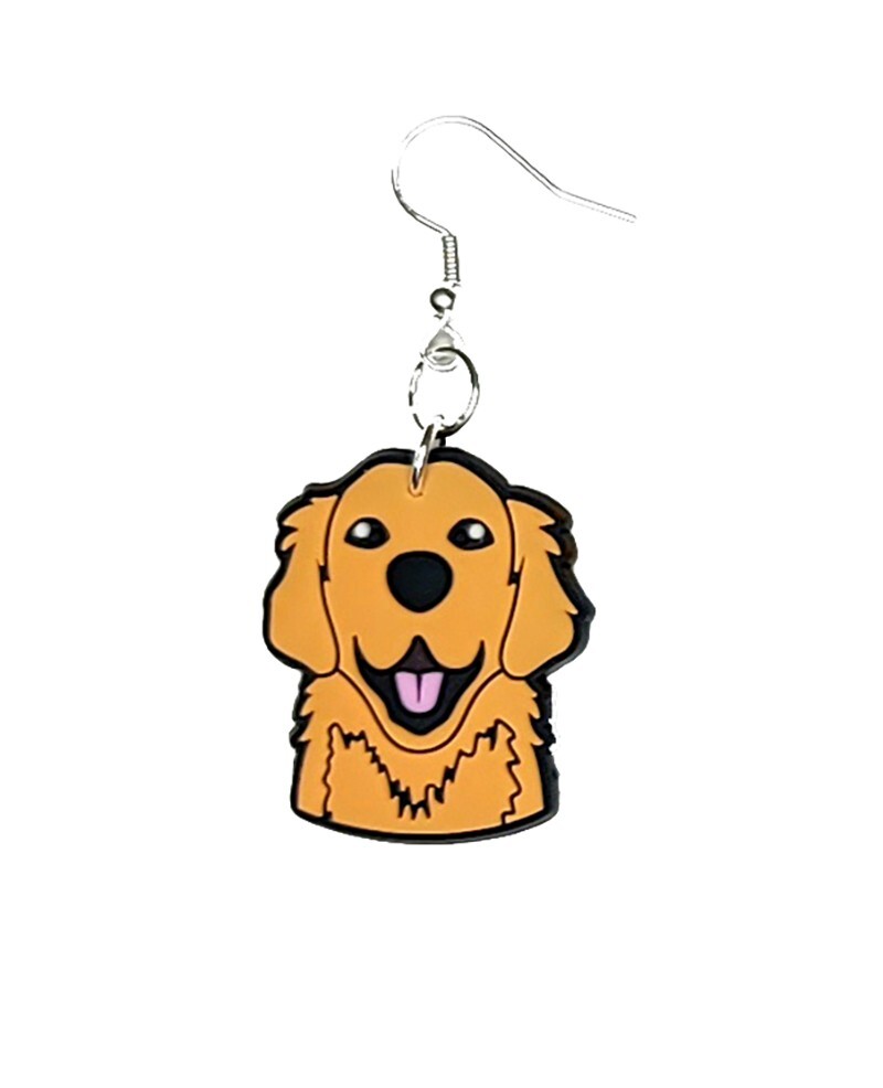 Golden Retriever Dog Puppy Earrings Handmade Hypoallergenic Lead and Nickel Free