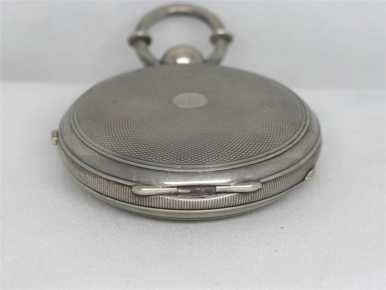 ANTIQUE 57MM HUGUENIN 1/4 JUMP SECONDS POCKETWATCH, ORIGINAL CASE, RUNNING!