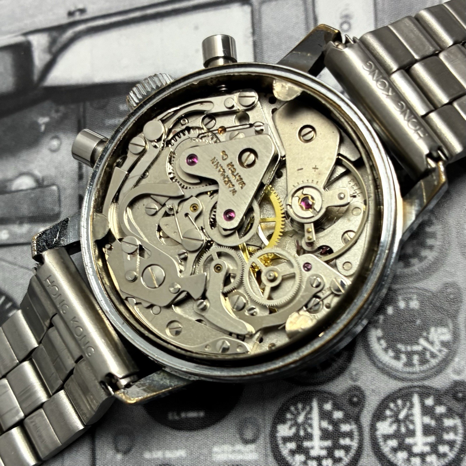 Wakmann 60s Vintage Baby Chronomat Chronograph Watch Swiss 36mm Ref 332.23 V7733