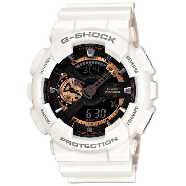 New CASIO G SHOCK GA 110RG 7AJF BIG CASE White Rose Gold Men’s Wristwatch