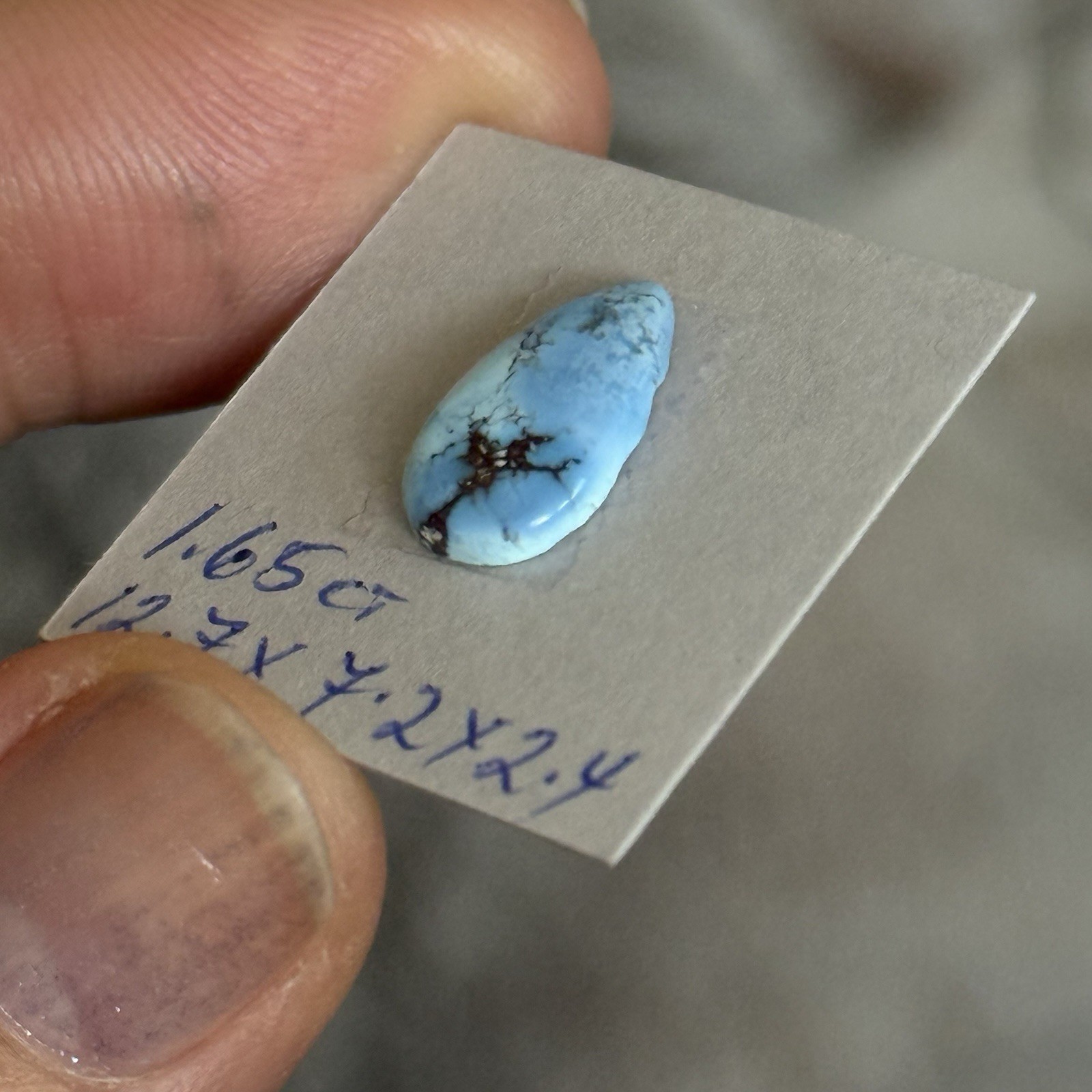 1.65ct 12.7×7.2×2.4mm Beautiful Golden Hill Lavender Turquoise Ring Cabochon Gem