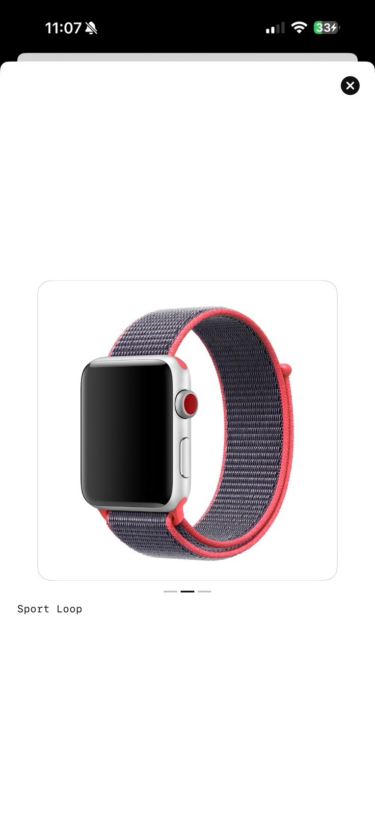 Apple Watch Sport Loop 38mm (40/41) Genuine OEM Electric Pink Used