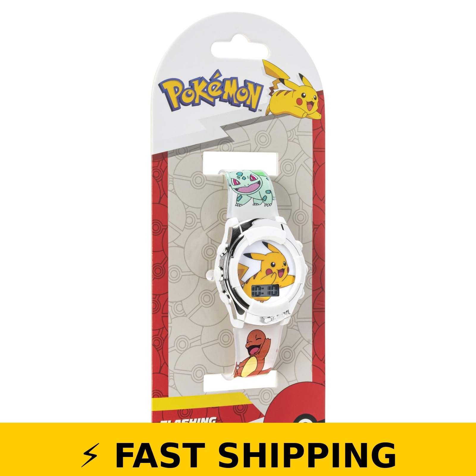 Accutime Kids Pokemon Pikachu Digital Watch – White