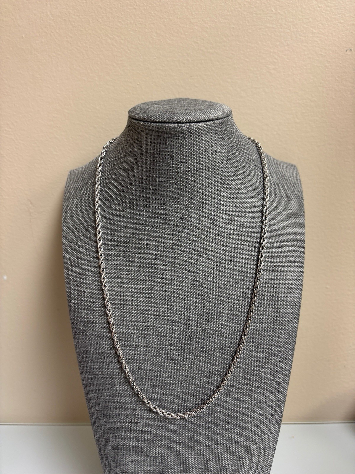 BARBARA BIXBY NECKLACE ROPE CHAIN STERLING 925 18K ACCENT DECORATIVE CLASP 20″