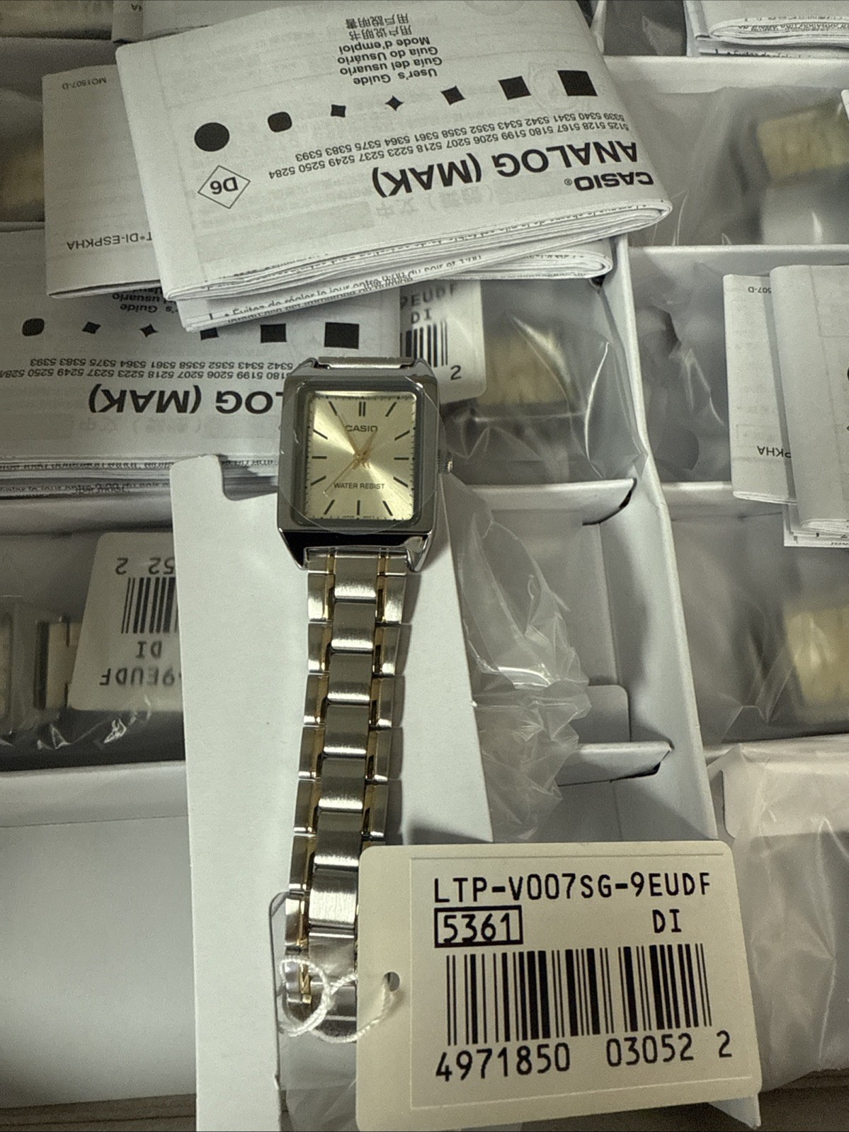 Casio LTP-V007SG-9E Women’s Rectangular Two Tone Index Gold Dial Dress Watch