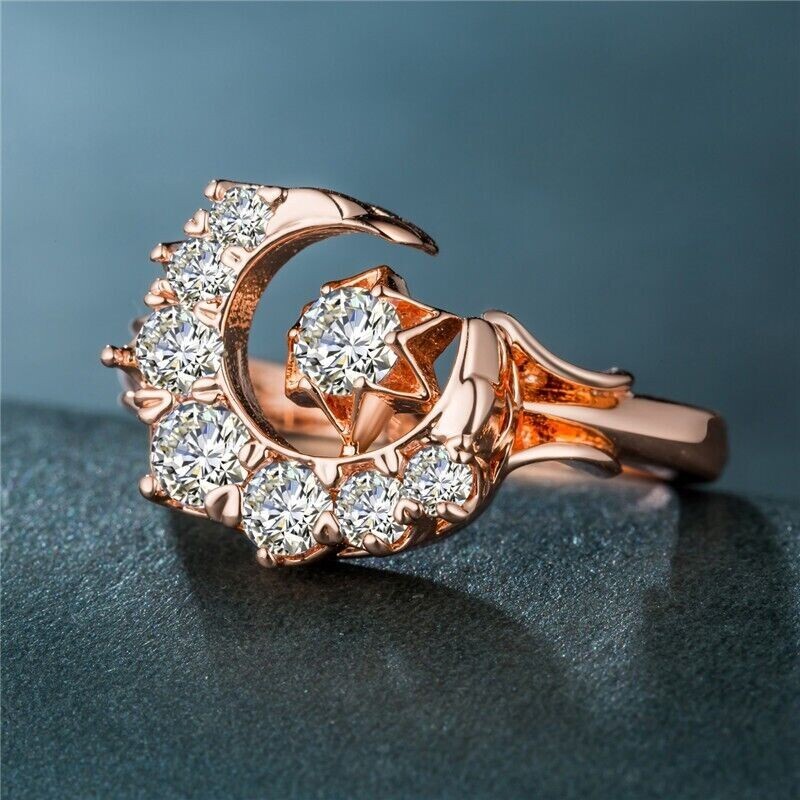 Iconic Retro Vintage Style Ring 2 Ct CZ Ladies Anniversary Ring 14K Gold Plated