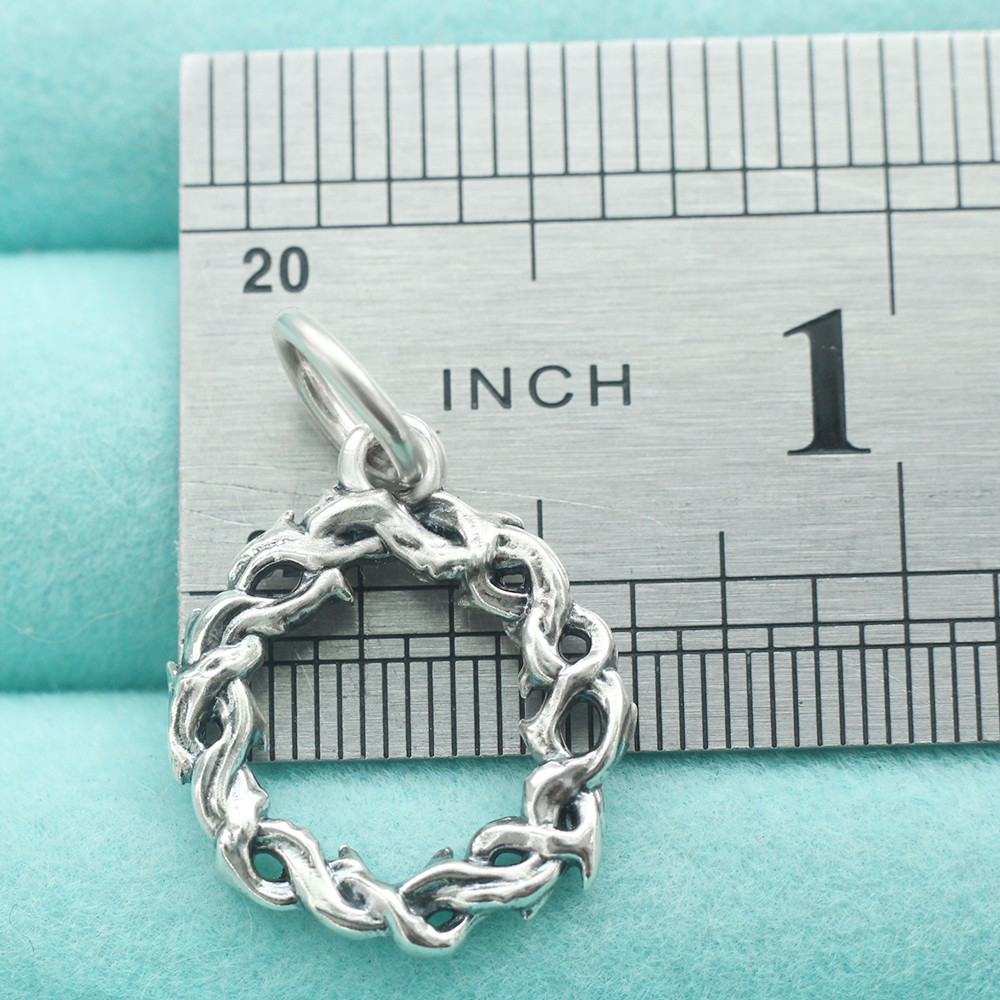 925 Sterling Silver Crown Of Thorns Pendant Jesus Charm Christian Spiritual