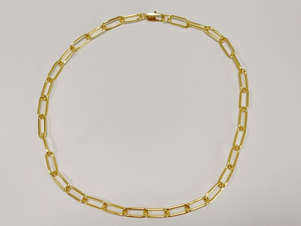 14K Yellow Gold Bold Paperclip Chain Link Layer Necklace 10mm 30inch