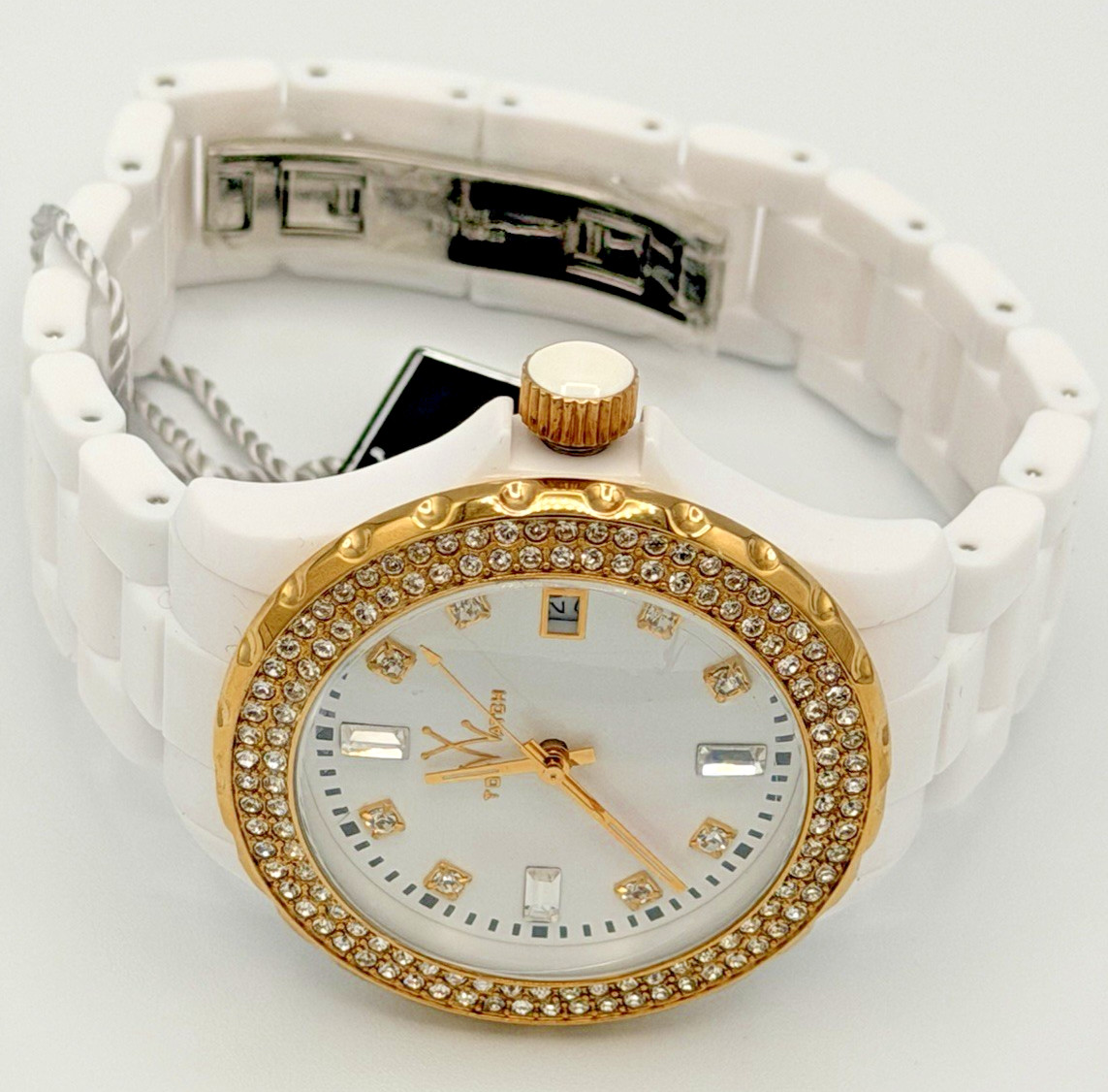 ToyWatch Quartz Women’s Watch Swarovski Crystal Encrusted Gold Tone Bezel New