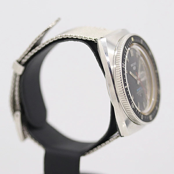 [B1R] Seiko 5 Sports 6119 8120 AT Black Dial Men’s Watch Working Good [n3r]