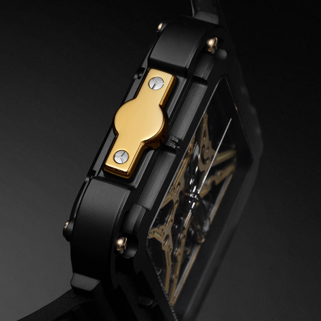 CIGA Design X Automatic Skeletonized Titanium Square Black Gold Men’s Watch