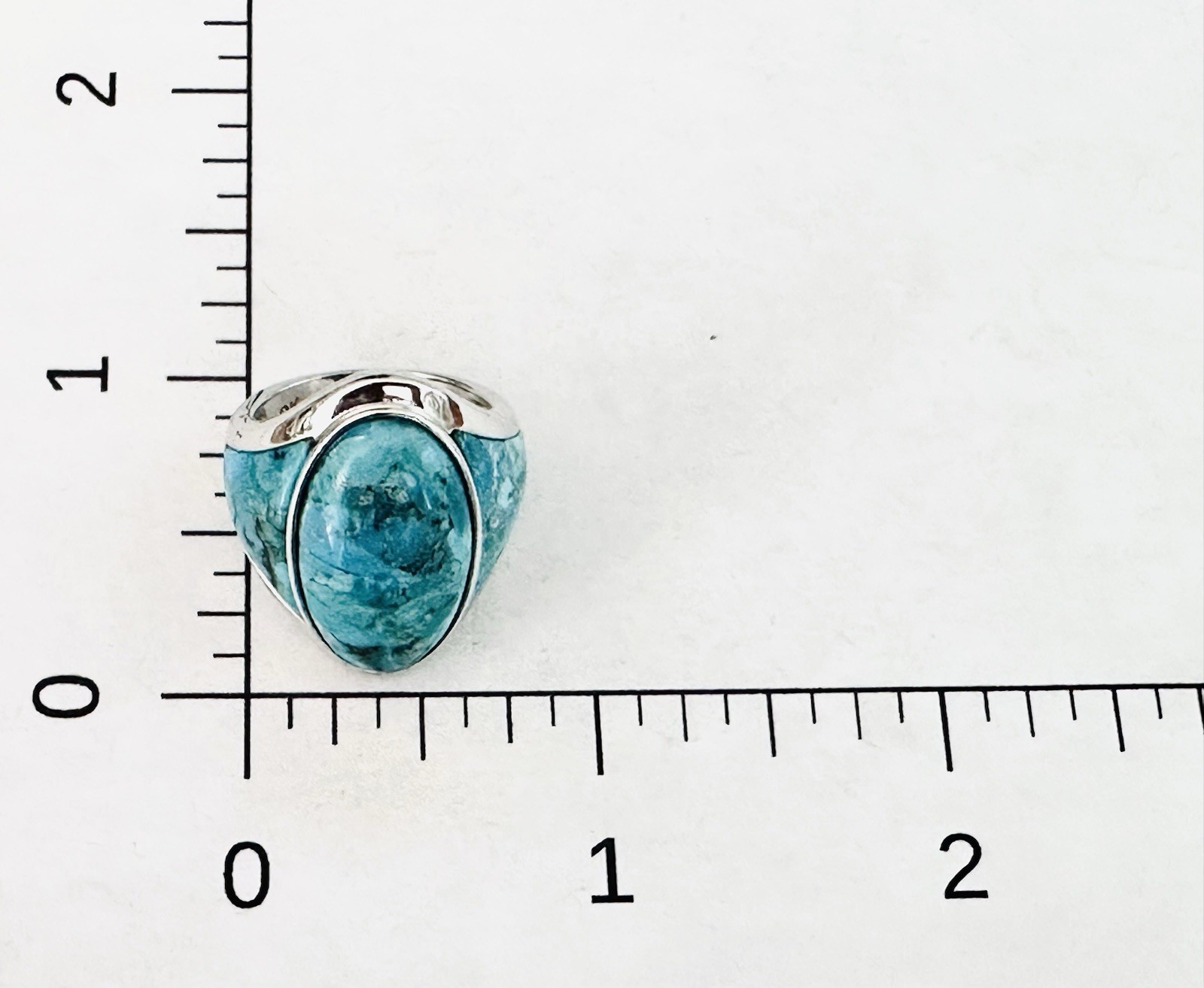 Desihner Southwest STYLE Sterling Silver 925 Turquoise Ring Bold Signed