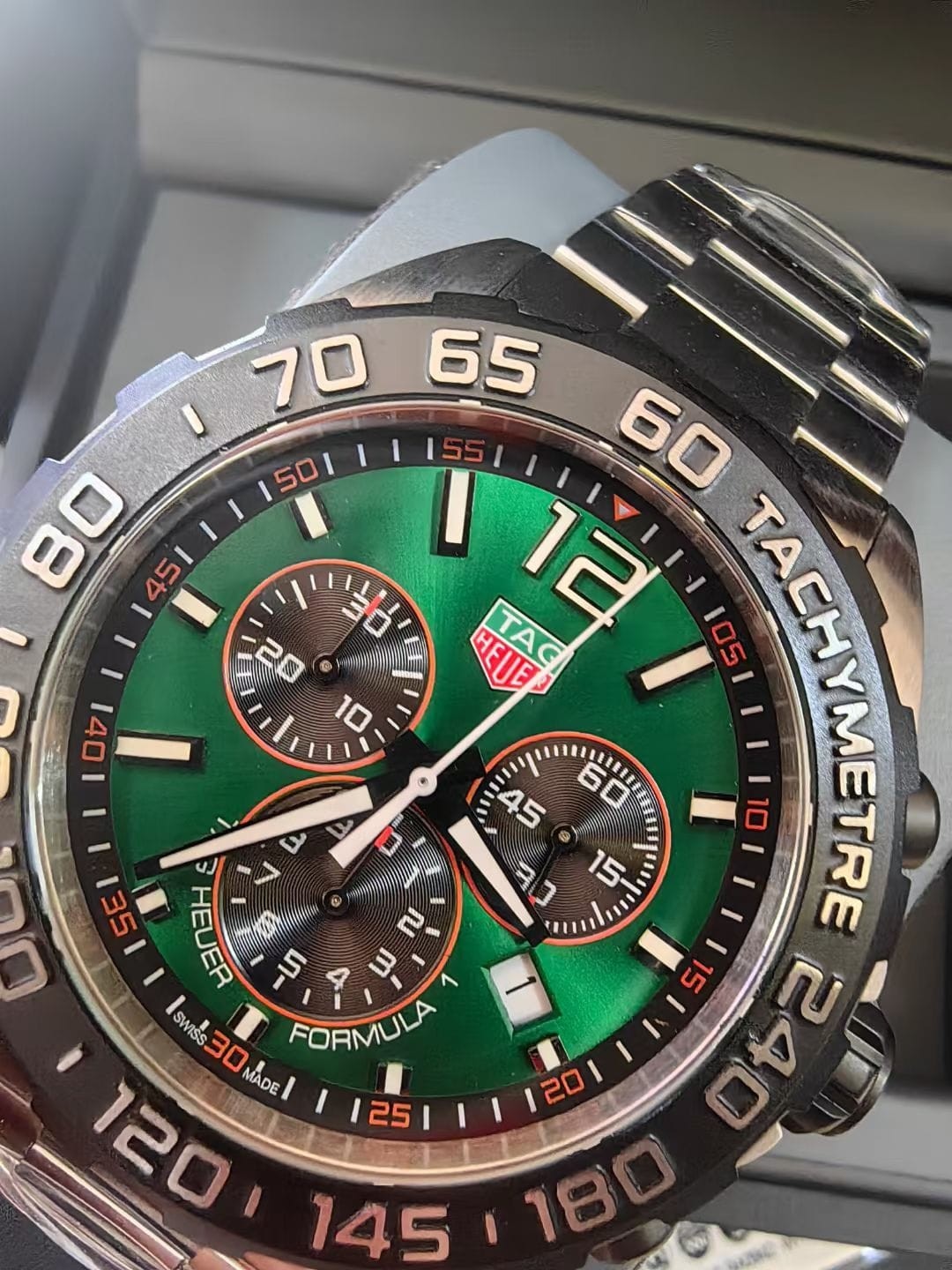TAG Heuer Formula 1 Chronograph Green Dial Steel CAZ101AP.BA0842