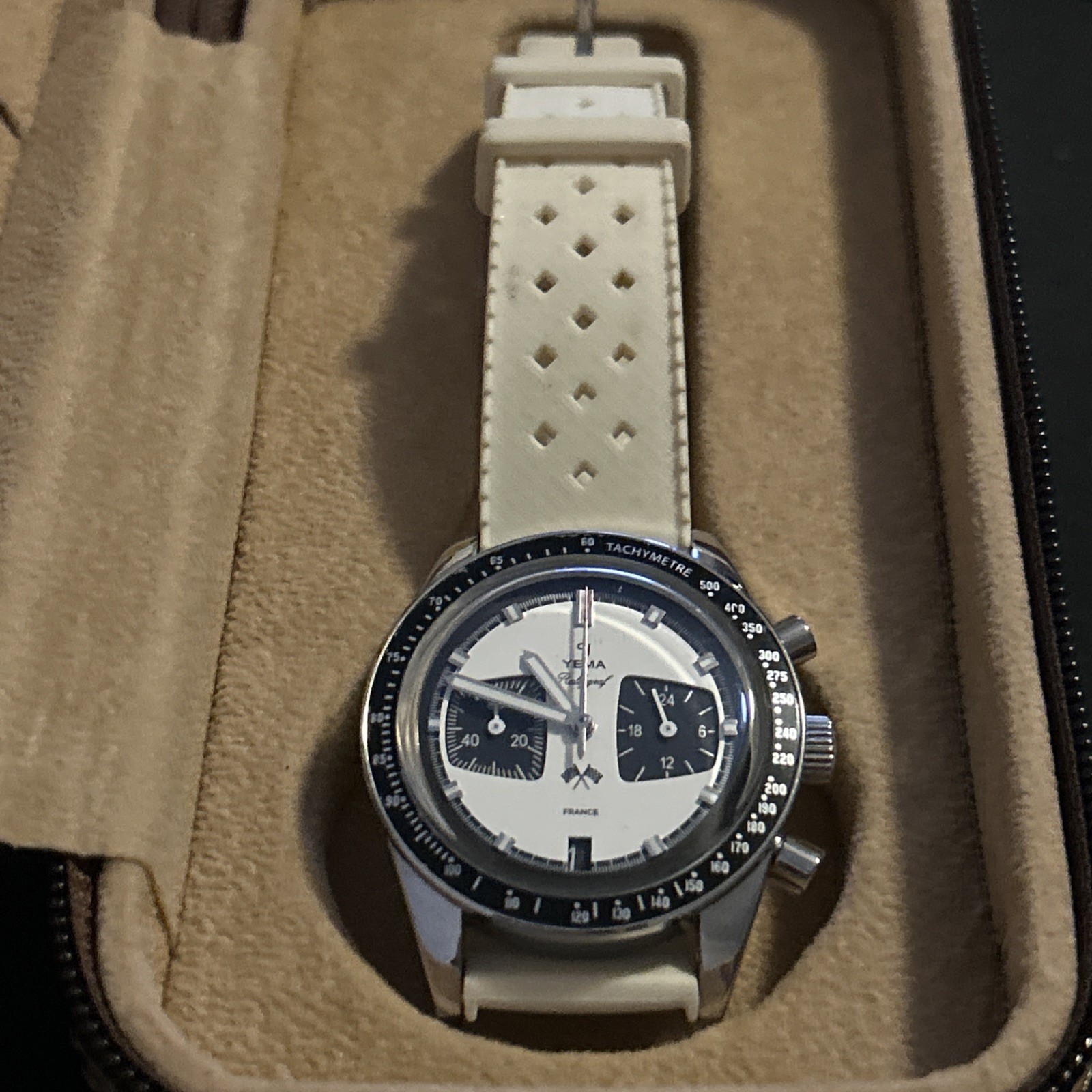 Yema Rallygraf Meca Panda Chronograph White